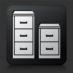 Black Square Button with Filing Cabinet N2