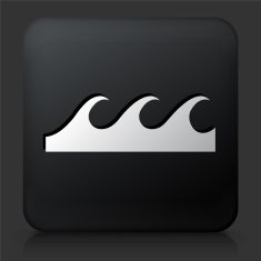Black Square Button with Waves