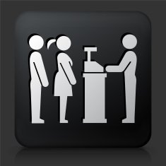 Black Square Button with Ordering Line