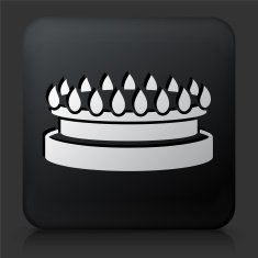 Black Square Button with Gas Stove Icon