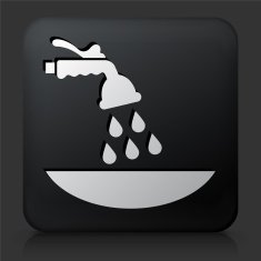 Black Square Button with Fertilizer Icon N2