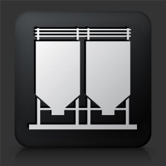 Black Square Button with Cement Chamber Icon