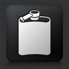Black Square Button with Drink Icon