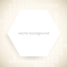 Square light grey abstract background with white hexagon