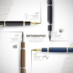 creative template with fountain pen writing informations N2