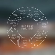Circle line arrows infographic Template for cycle diagram graph presentation N5