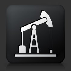 Black Square Button with Oil Drill Icon N2