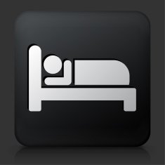Black Square Button with Sleeping Icon