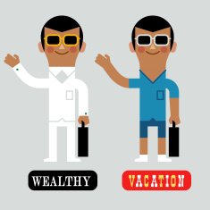 Infographic Wealthy Vacation Man