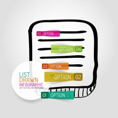 Vector hand drawn list design and infographics N2