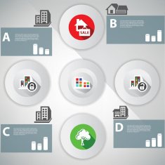 Real estate infographics design Blank for text vector