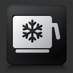 Black Square Button with Snowflake Icon N2