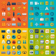 Set of summer tourism icons N509