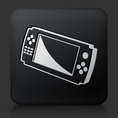 Black Square Button with Game Controller Icon N2
