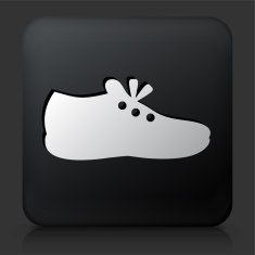 Black Square Button with Shoes Icon N3