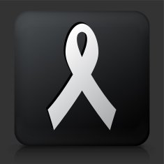 Black Square Button with Ribbon Icon