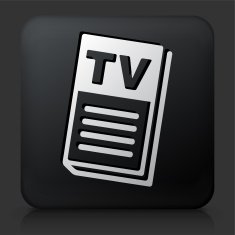 Black Square Button with TV Guide Icon