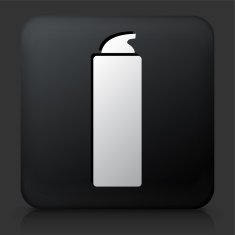 Black Square Button with Shaving Cream Icon
