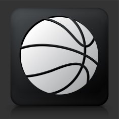 Black Square Button with Basketball Icon N2