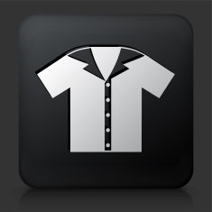 Black Square Button with Bowling Shirt Icon N2