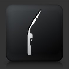 Black Square Button with Blacksmith Blowtorch Icon
