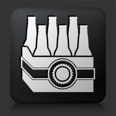 Black Square Button with Beer Case