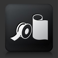 Black Square Button with Tape Icon N2
