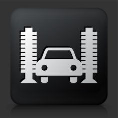 Black Square Button with Car Wash Icon N7