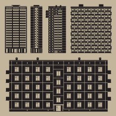 Buildings set with block houses N2