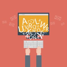blogging and writing for website email Vector illustration flat design