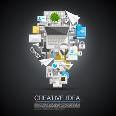 Creative idea of flat collage icons N2