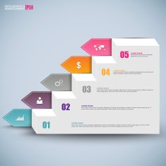 Abstract 3D paper Infographic N60