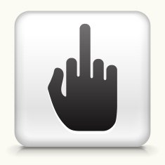 White Square Button with Middle Finger Icon
