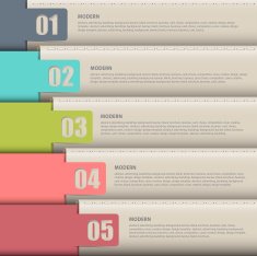 Vector paper numbered and leather banners