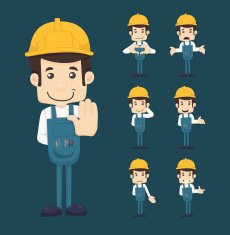 Set of engineer characters poses N4