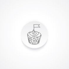 Modern Flat Round icon With Shadow And Cupcake N2