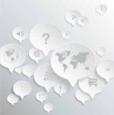 Abstract Paper speech bubbles background