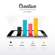 Smartphone and infographic business vector elements icons