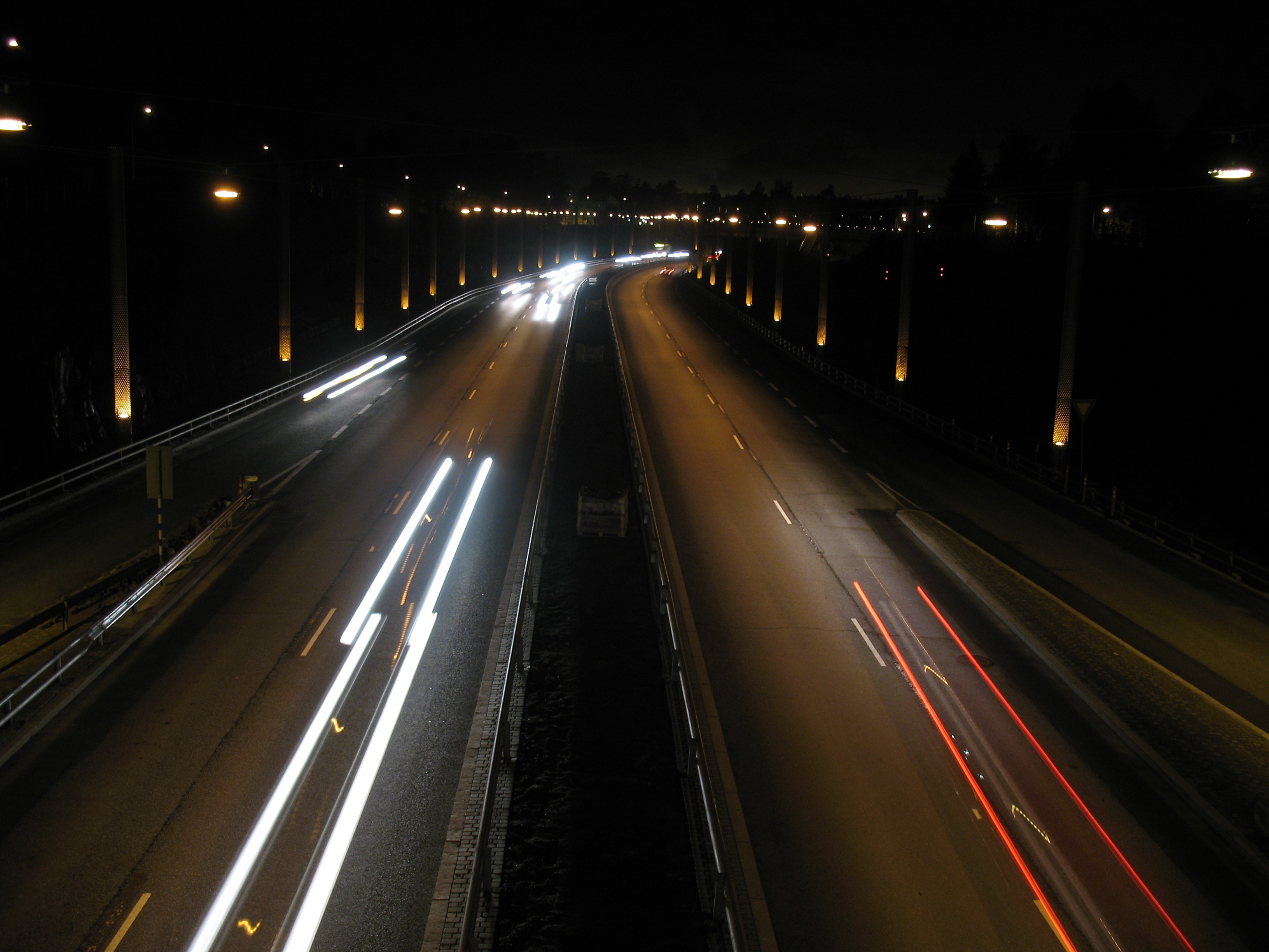 Night lights road free image download