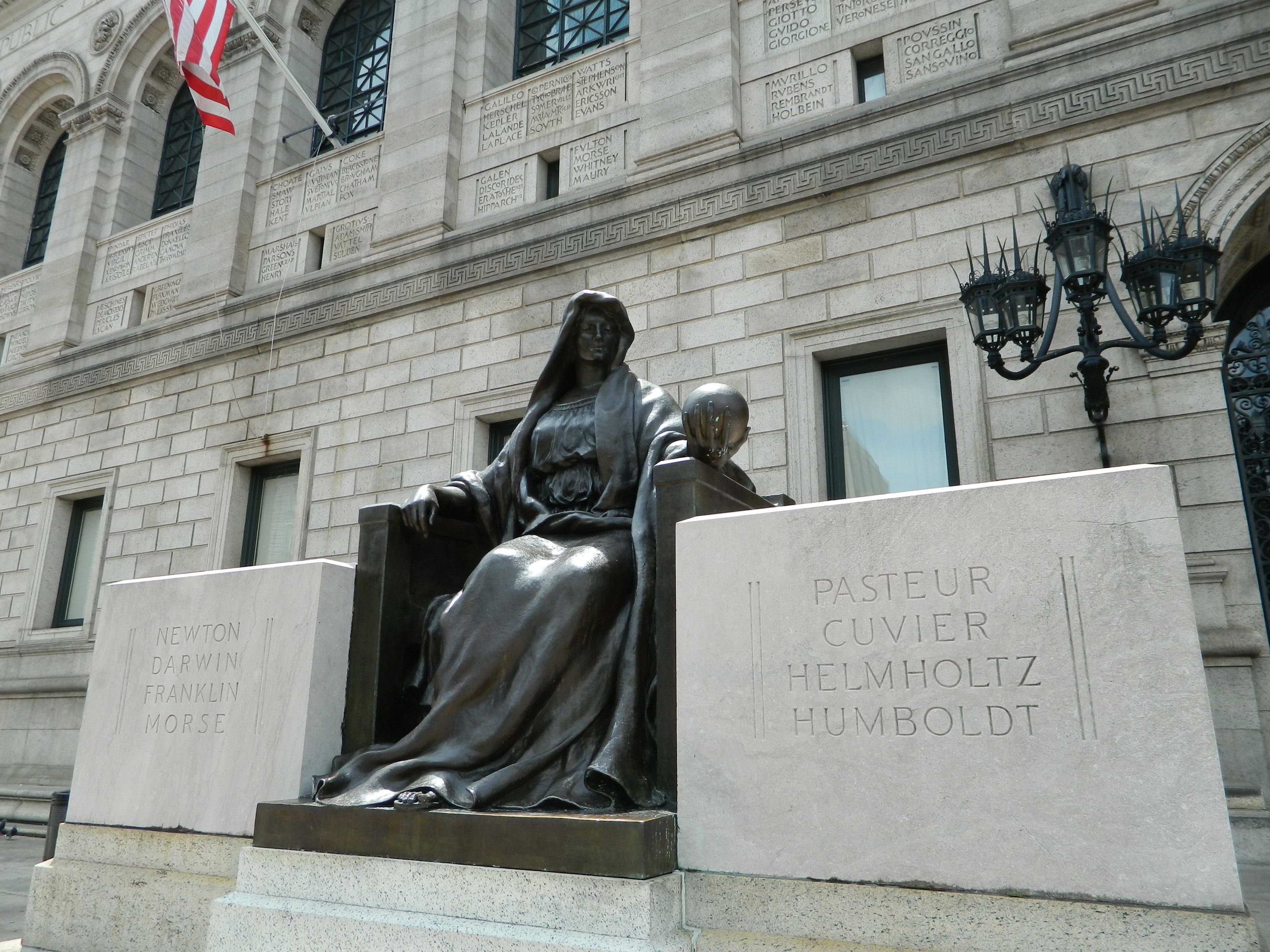 Statue In The Boston Public Library Free Image Download   38910 