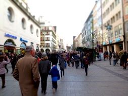 pedestrian zone on shopping street