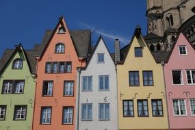 colorful old buildings in cologne