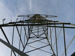 Iron pylon with electricity