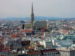 st stephanâs cathedral in skyline of city, austria, vienna