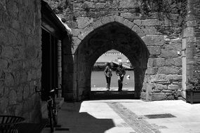 Black and white photo of the Porch