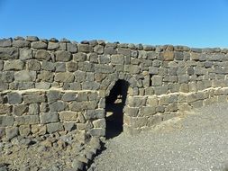 Ancient stone wall with gateway, Israel