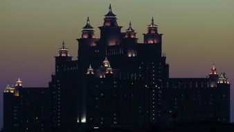 hotel atlantis at evening, uae, dubai