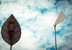 lwaf form modern street lanterns at sky with clouds