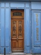 wooden door in the store