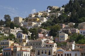 Houses on the hill in the Greece